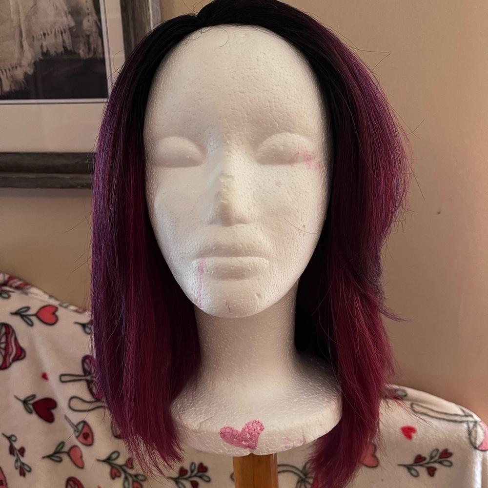Stylish Black and Purple Women's Wig